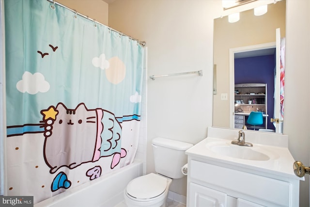 4160 Timber Log Way, Fairfax, VA 22030 - bathroom with vanity, shower / bath combo, and toilet
