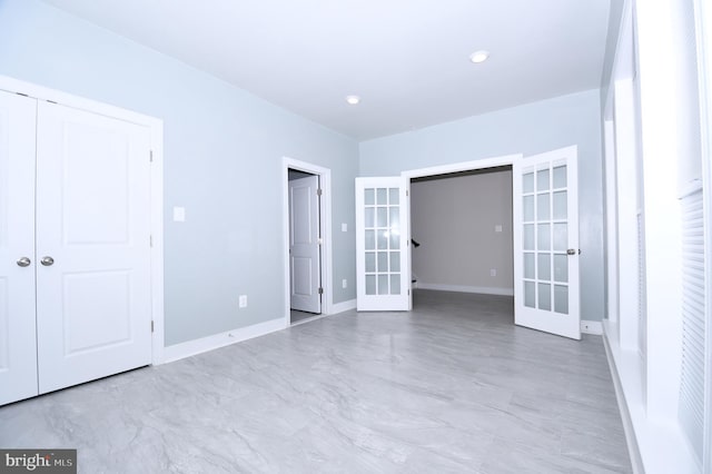41 Green Dome Pl, Gaithersburg, MD 20878 - unfurnished bedroom with french doors, a closet, and baseboards