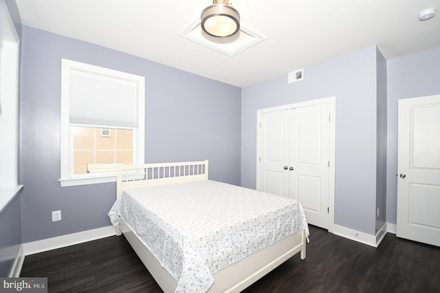41 Green Dome Pl, Gaithersburg, MD 20878 - bedroom featuring baseboards, dark wood finished floors, and a closet