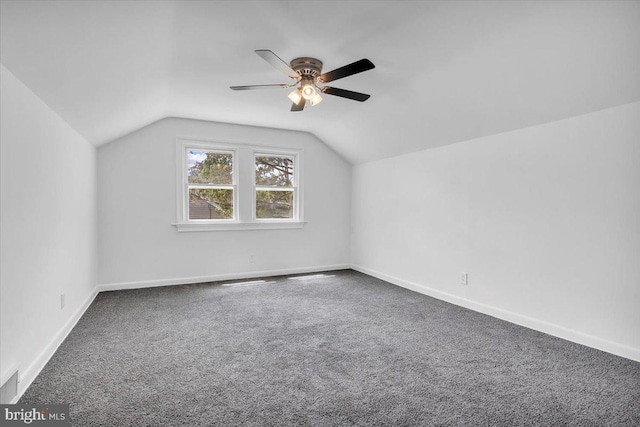 200 Boxwood Ln, Cinnaminson, NJ 08077 - bonus room featuring carpet floors, ceiling fan, vaulted ceiling, and baseboards