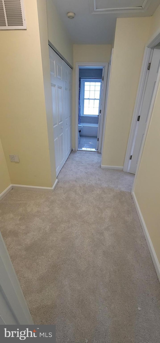 16620 Galt Ct, Woodbridge, VA 22191 - corridor featuring carpet floors, baseboards, and attic access