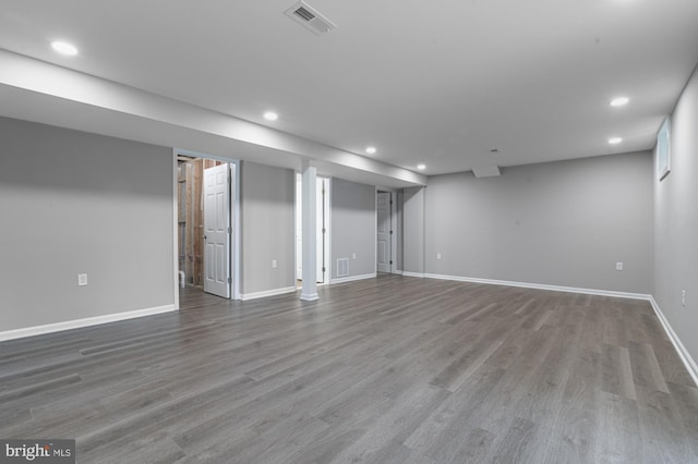 609 6th Ave, Brunswick, MD 21716 - finished below grade area with recessed lighting, baseboards, and dark wood-type flooring
