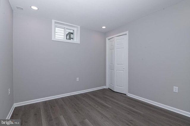 609 6th Ave, Brunswick, MD 21716 - spare room featuring dark wood-style flooring, baseboards, and recessed lighting