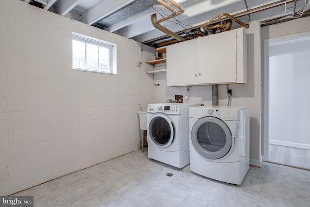 7923 Karl Rd, Alexandria, VA 22308 - laundry room with cabinet space and washing machine and dryer
