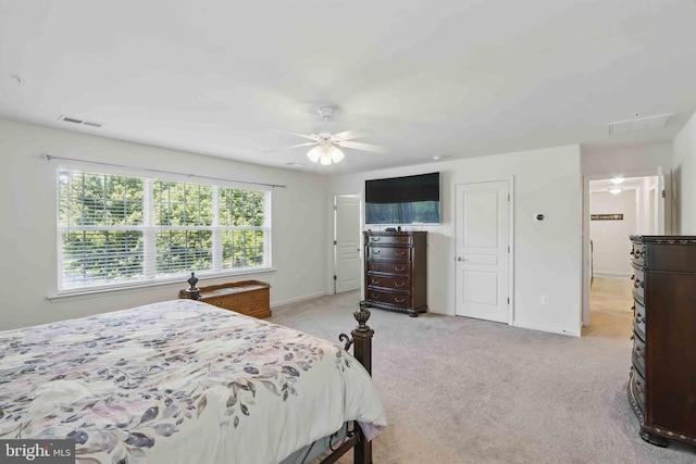 7571 Kindler Overlook Dr, Laurel, MD 20723 - bedroom with light colored carpet, baseboards, and ceiling fan