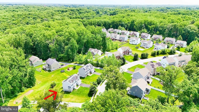 7571 Kindler Overlook Dr, Laurel, MD 20723 - aerial perspective of suburban area featuring a forest