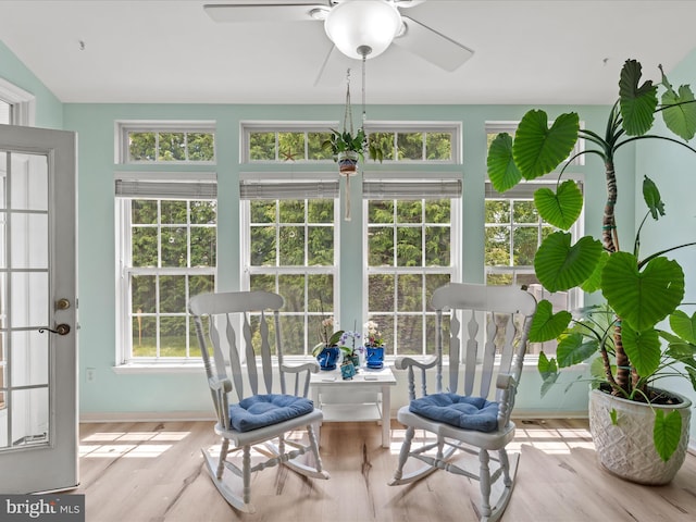 sunroom featuring french doors