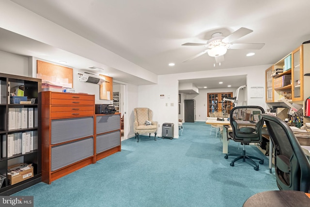 13928 Green Branch Dr, Phoenix, MD 21131 - carpeted office with ceiling fan, recessed lighting, and baseboards