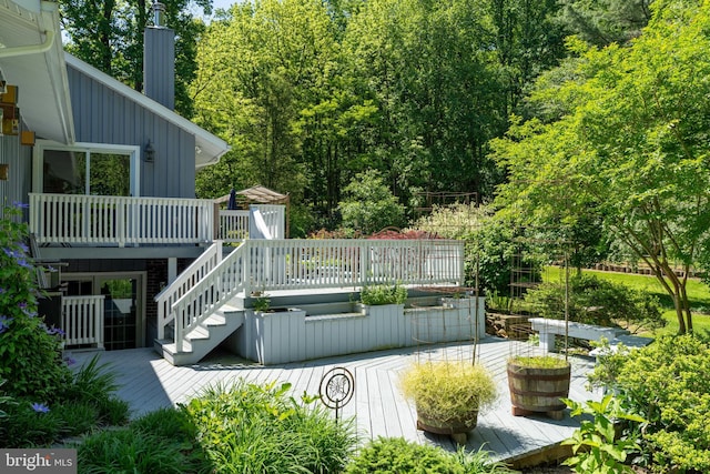 13928 Green Branch Dr, Phoenix, MD 21131 - view of yard featuring a deck and stairway