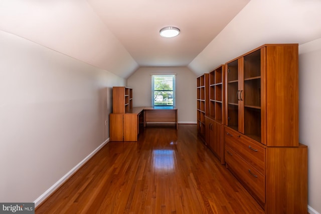 106 Girard Ave, Hatboro, PA 19040 - additional living space featuring baseboards, dark wood-style flooring, and vaulted ceiling