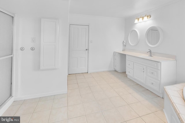 700 Strahle St, Philadelphia, PA 19111 - full bathroom featuring ornamental molding, vanity, and baseboards