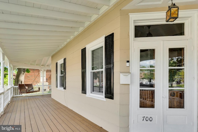 700 Strahle St, Philadelphia, PA 19111 - wooden deck with covered porch and french doors