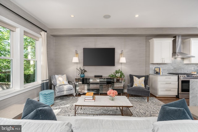 3811 New Hampshire Ave NW Unit 1, Washington, DC 20011 - living area featuring wood finished floors and recessed lighting