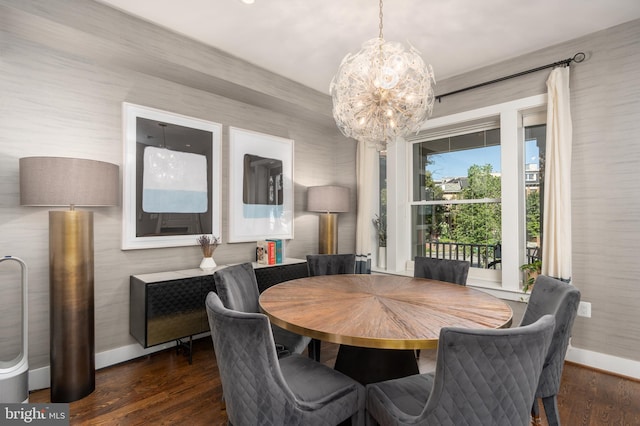 3811 New Hampshire Ave NW Unit 1, Washington, DC 20011 - dining room featuring a chandelier and wood finished floors
