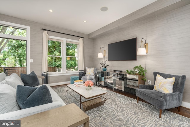3811 New Hampshire Ave NW Unit 1, Washington, DC 20011 - living room with healthy amount of natural light, wood finished floors, and recessed lighting