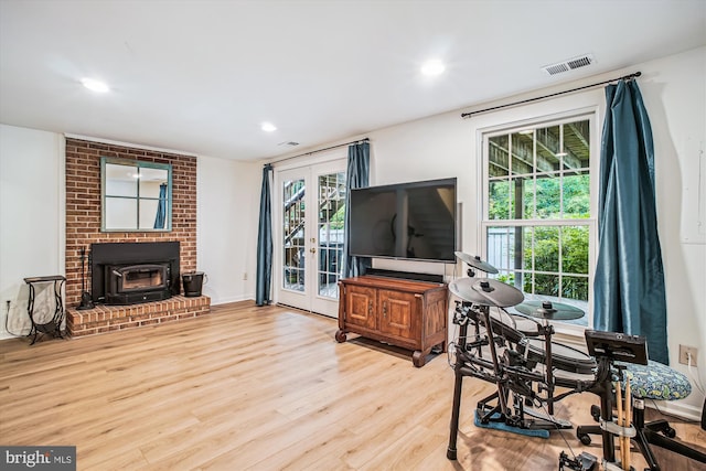 1559 Autumn Ridge Cir, Reston, VA 20194 - living room featuring french doors, wood finished floors, and recessed lighting