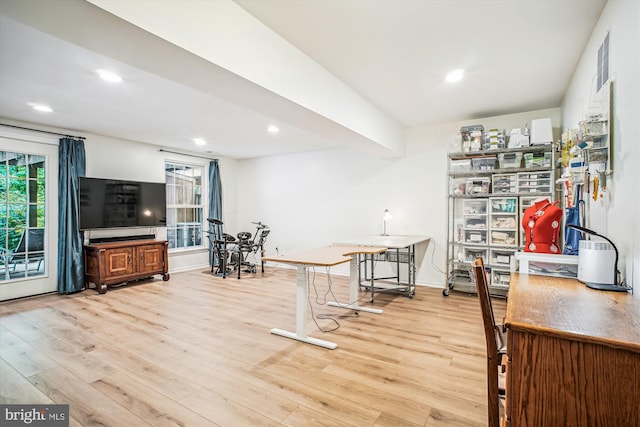 1559 Autumn Ridge Cir, Reston, VA 20194 - office area featuring wood finished floors, recessed lighting, and baseboards
