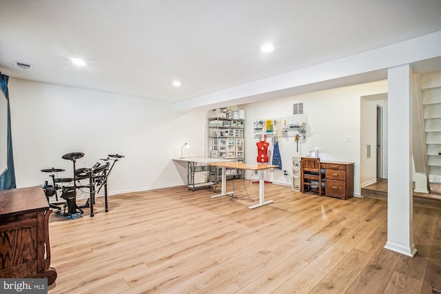 1559 Autumn Ridge Cir, Reston, VA 20194 - playroom with wood finished floors, recessed lighting, and baseboards