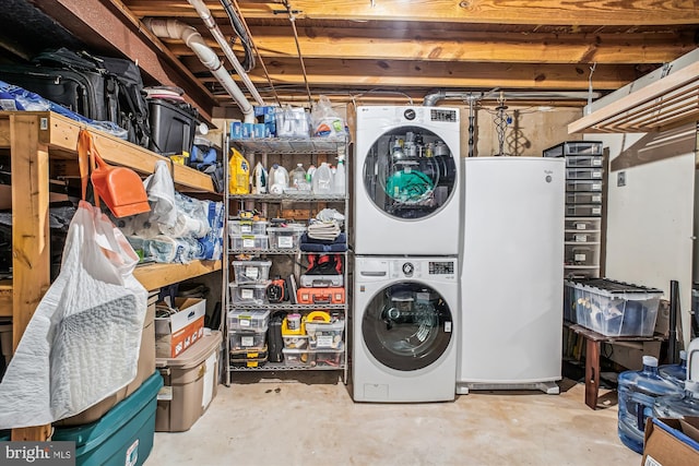 1559 Autumn Ridge Cir, Reston, VA 20194 - washroom with stacked washer and clothes dryer