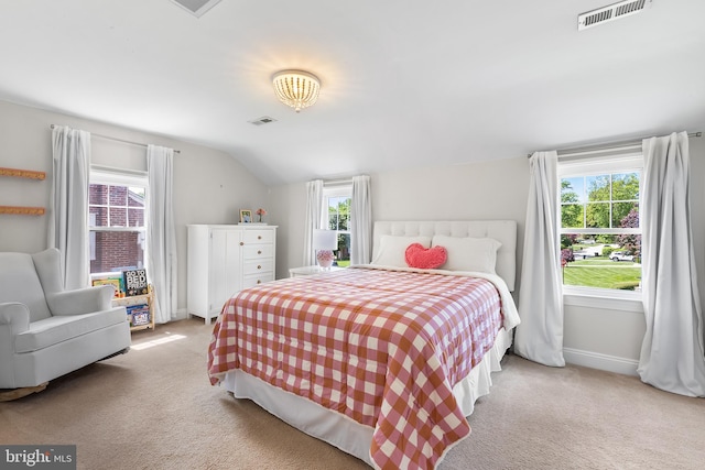 106 Debaran Ln, Bryn Mawr, PA 19010 - carpeted bedroom featuring lofted ceiling, multiple windows, and baseboards