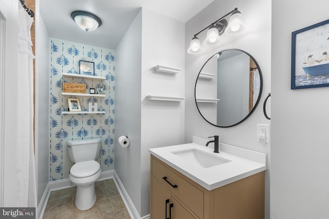 106 Debaran Ln, Bryn Mawr, PA 19010 - bathroom featuring baseboards, vanity, and toilet