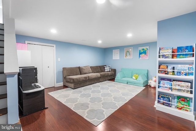 106 Debaran Ln, Bryn Mawr, PA 19010 - living room featuring wood finished floors and recessed lighting