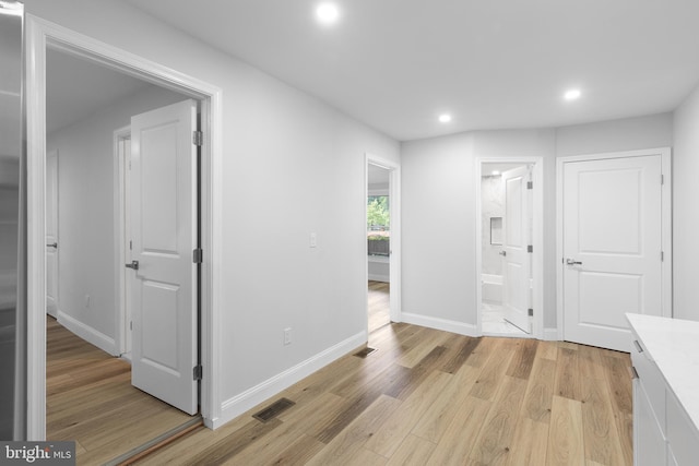 6005 Reed St, Landover, MD 20785 - hall featuring recessed lighting, light wood-type flooring, and baseboards