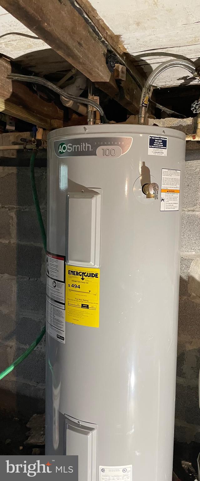 utilities featuring electric water heater