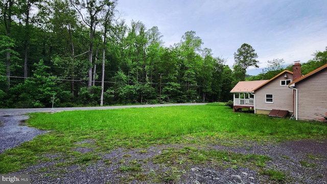 view of grassy yard