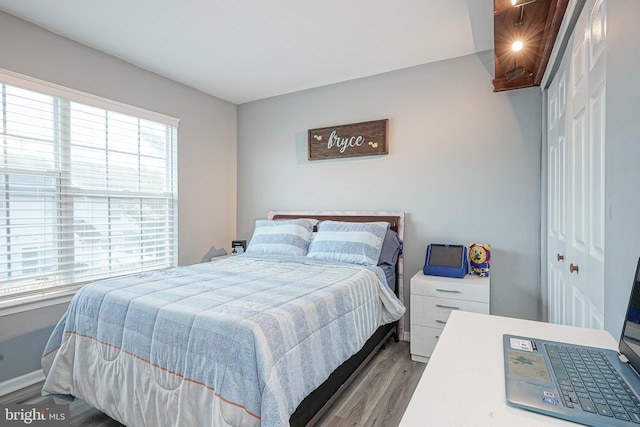 bedroom featuring wood finished floors