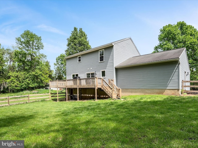 325 Chandler Dr, Shepherdstown, WV 25443 - rear view of house with stairway and a deck