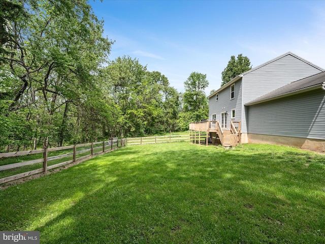 325 Chandler Dr, Shepherdstown, WV 25443 - view of yard with a deck and stairway