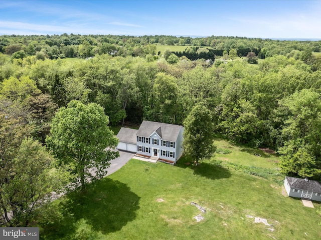 325 Chandler Dr, Shepherdstown, WV 25443 - view from above of property with a heavily wooded area
