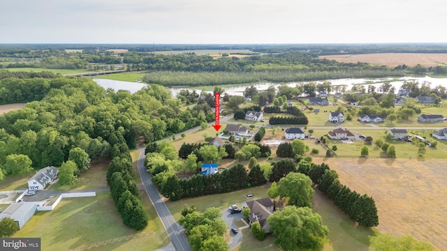bird's eye view of a nearby body of water