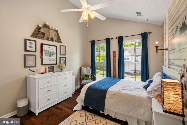 336 Deerpath Ave SW, Leesburg, VA 20175 - bedroom with lofted ceiling, wood finished floors, and ceiling fan