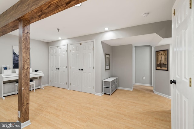 336 Deerpath Ave SW, Leesburg, VA 20175 - below grade area featuring light wood finished floors, recessed lighting, and baseboards