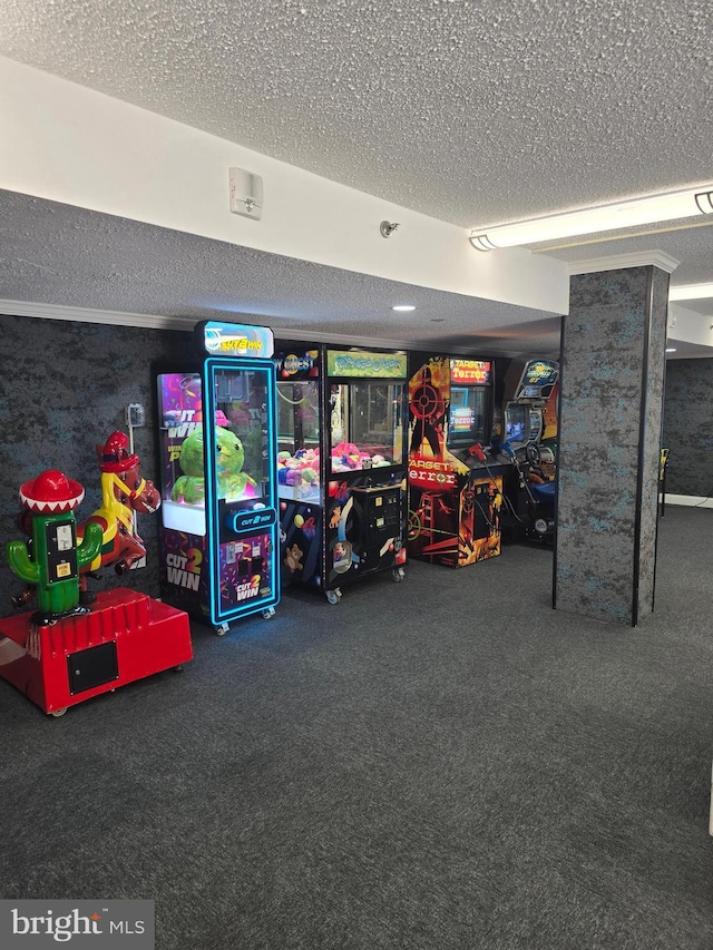 13100 Coastal Hwy Unit 1110, Ocean City, MD 21842 - recreation room featuring carpet and a textured ceiling