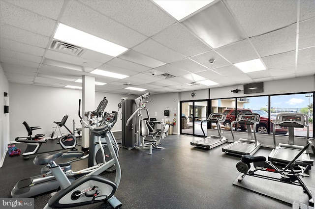 13100 Coastal Hwy Unit 1110, Ocean City, MD 21842 - gym with a paneled ceiling