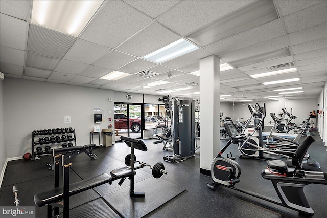 13100 Coastal Hwy Unit 1110, Ocean City, MD 21842 - workout area with a drop ceiling and baseboards