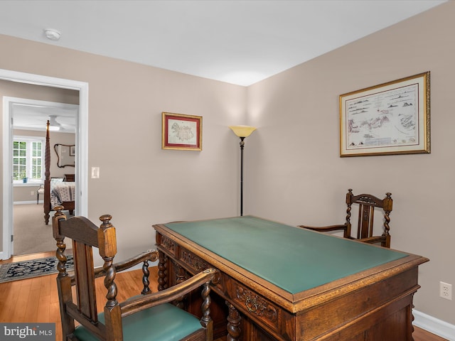 2039 Choptank Ave, Pasadena, MD 21122 - home office with baseboards and hardwood / wood-style floors