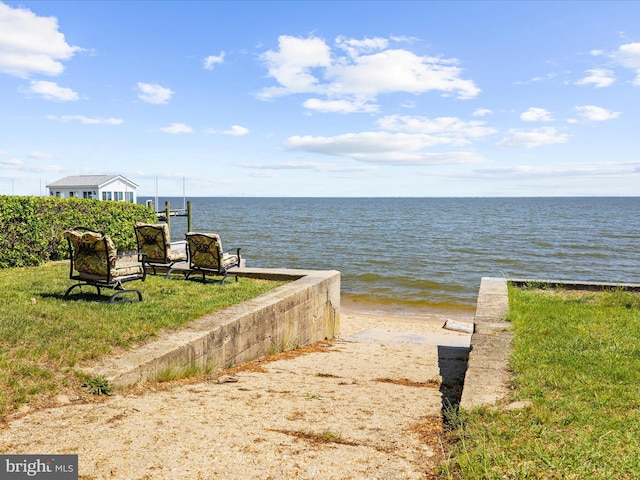 2039 Choptank Ave, Pasadena, MD 21122 - water view featuring a boat ramp and a dock
