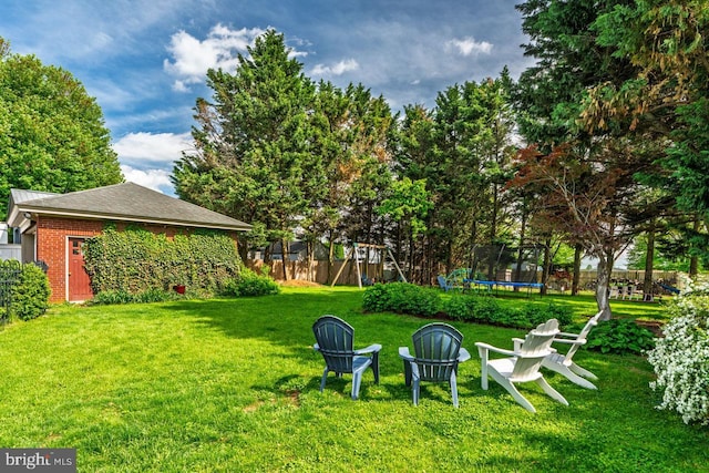 466 E Main St, Leola, PA 17540 - view of yard with a trampoline and a playground