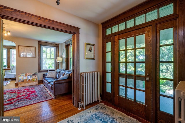 466 E Main St, Leola, PA 17540 - doorway to outside with radiator and wood finished floors