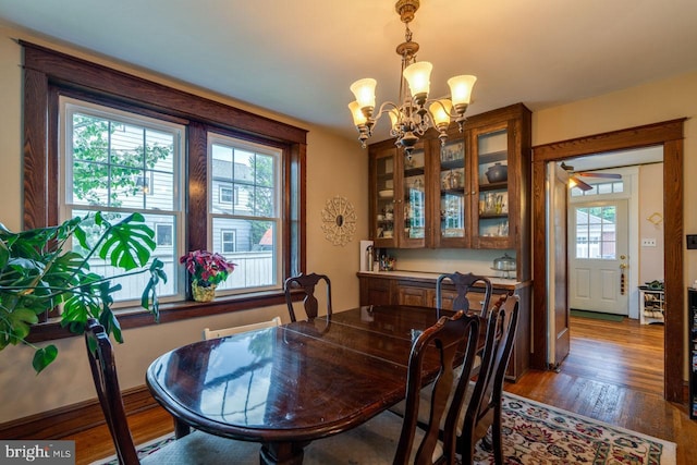 466 E Main St, Leola, PA 17540 - dining area with wood finished floors and a chandelier