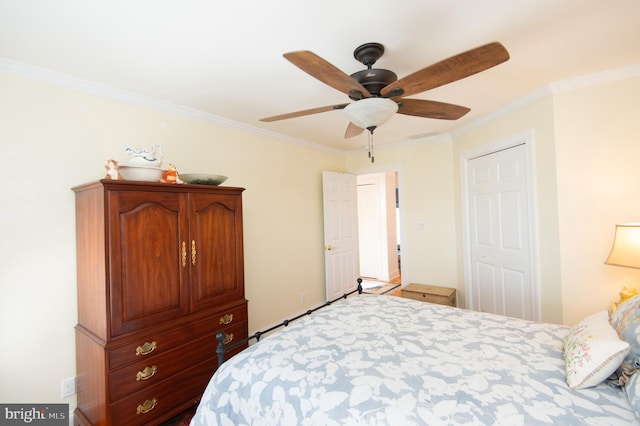 4906 Timbermarsh Ln, Woolford, MD 21677 - bedroom with crown molding and a ceiling fan