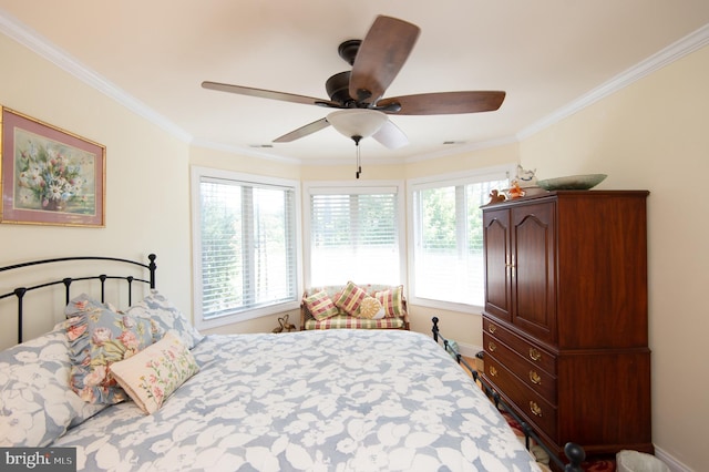 4906 Timbermarsh Ln, Woolford, MD 21677 - bedroom featuring crown molding, multiple windows, baseboards, and ceiling fan