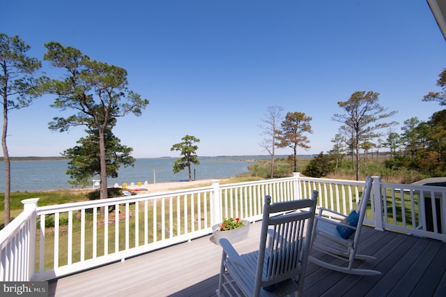 4906 Timbermarsh Ln, Woolford, MD 21677 - wooden terrace featuring a water view