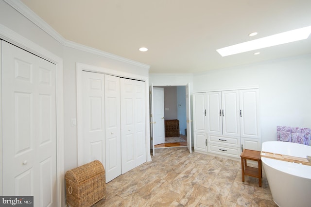 4906 Timbermarsh Ln, Woolford, MD 21677 - bedroom with a skylight, ornamental molding, recessed lighting, and a closet