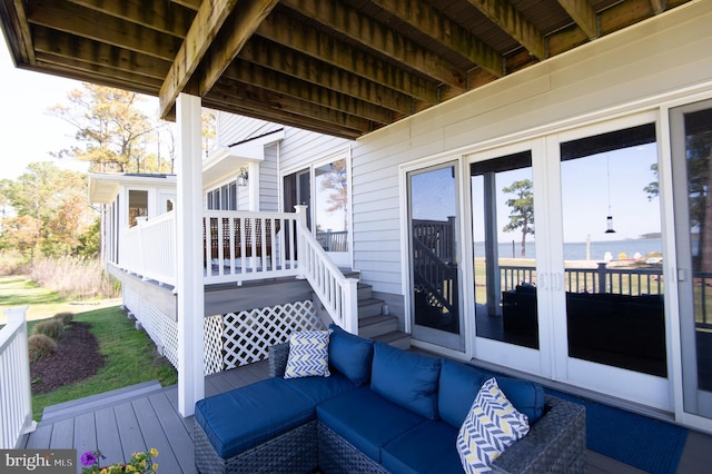 4906 Timbermarsh Ln, Woolford, MD 21677 - deck featuring an outdoor hangout area and a water view