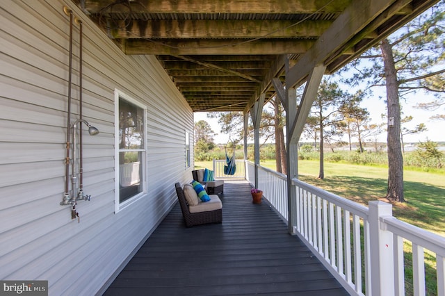 4906 Timbermarsh Ln, Woolford, MD 21677 - wooden deck featuring a yard
